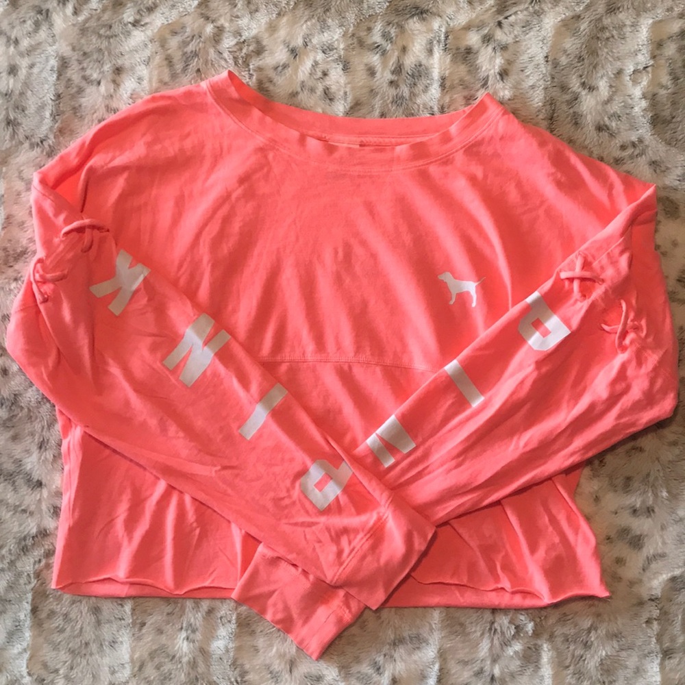 Cropped Victoria’s Secret Pink Long Sleeve Top